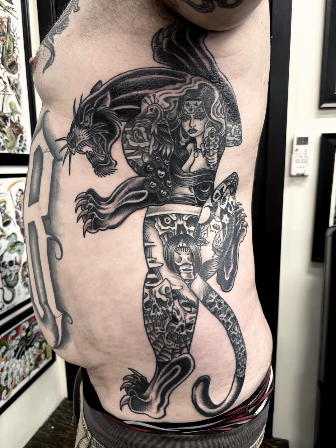 Tattoo by @chrisspriggs — black_and_grey, neo_traditional