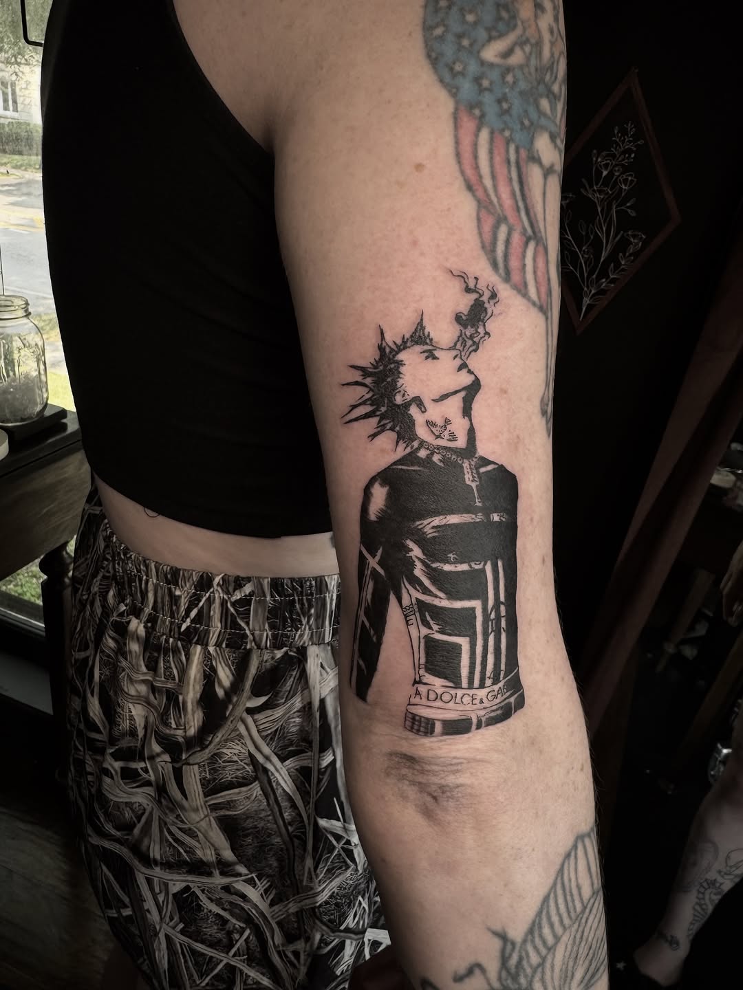 Tattoo by @bethanxvii — blackwork, trash_polka