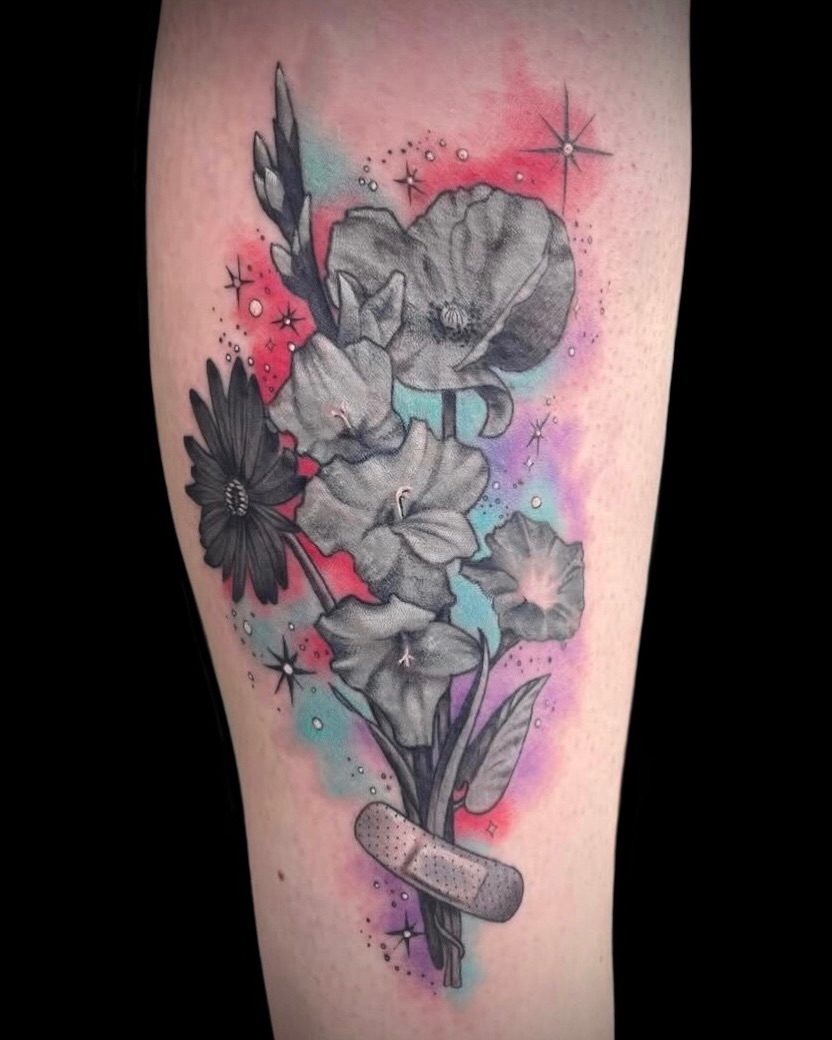 Tattoo by @rubyocity — black_and_grey, watercolor