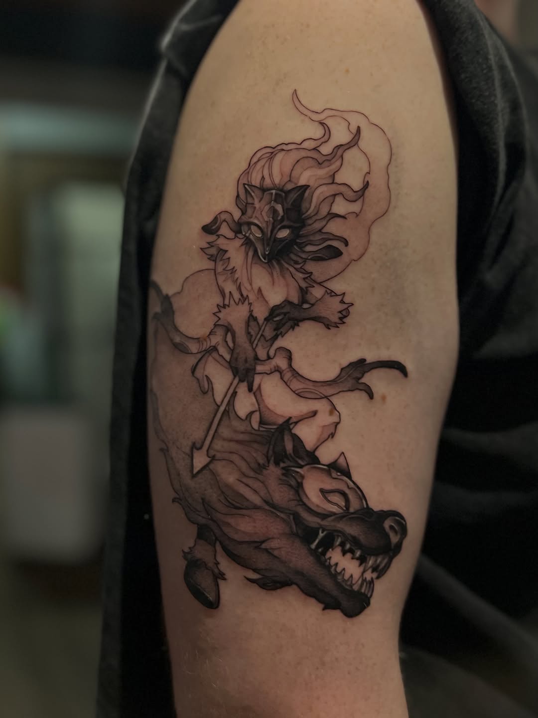 Tattoo by @makoto.tattooarts — black_and_grey, illustrative