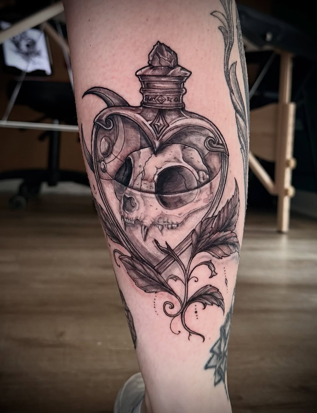 Tattoo by @dtf.tattoos — dark_realism, black_and_grey