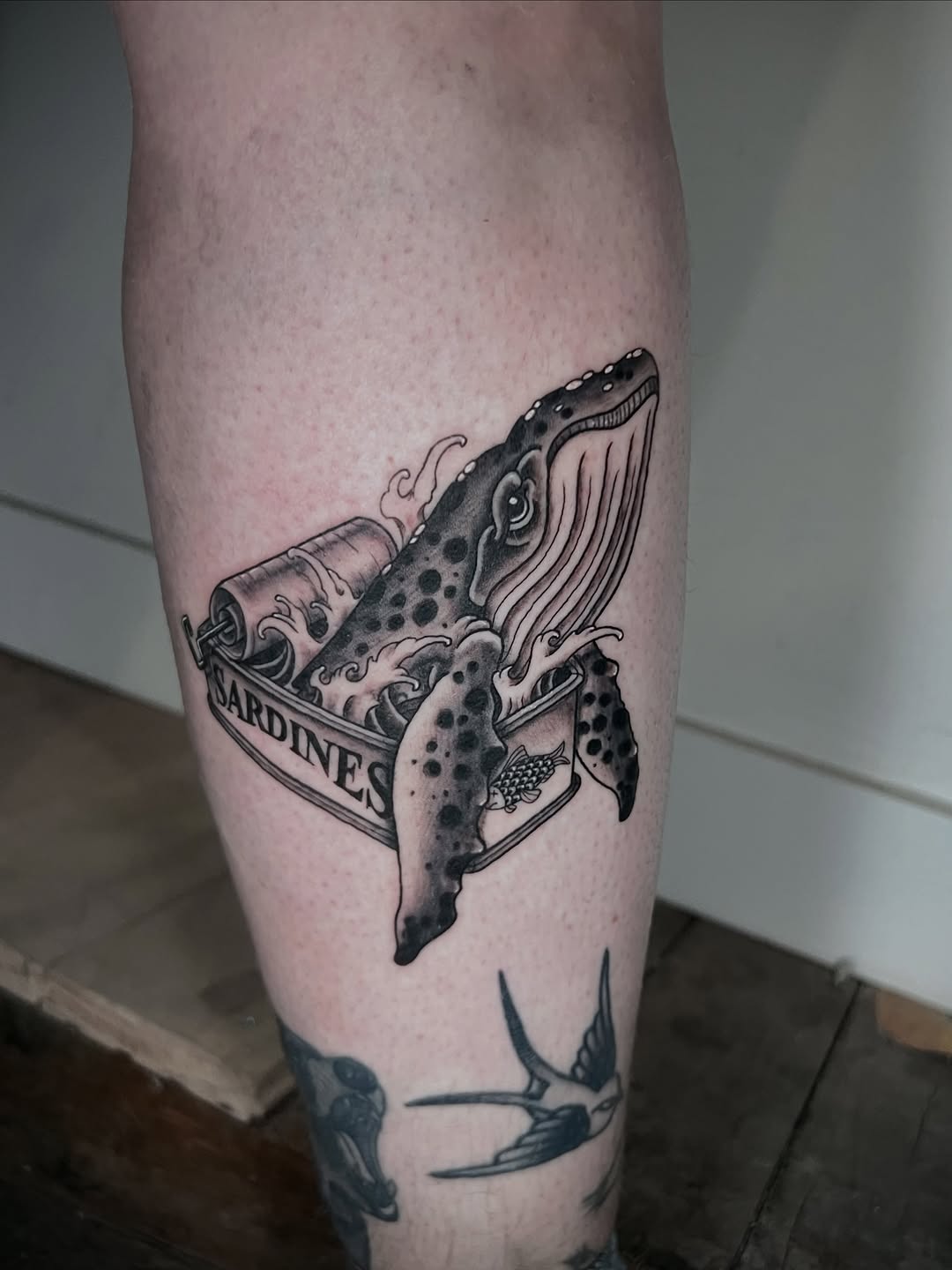 Tattoo by @yur.da.sells.blackwork — american_traditional, black_and_grey