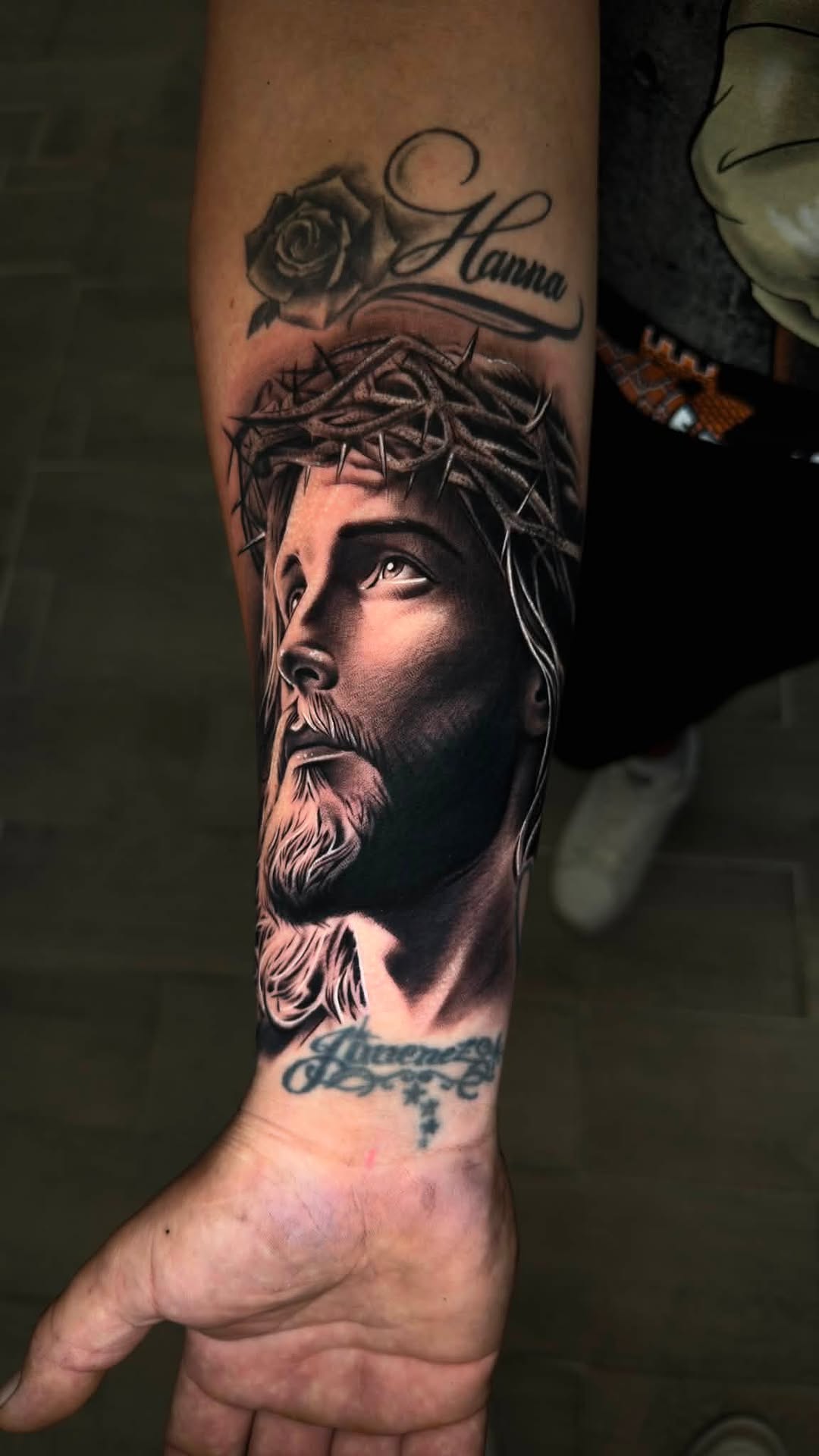 Tattoo by @juanon_tattoos โ realism, black_and_grey