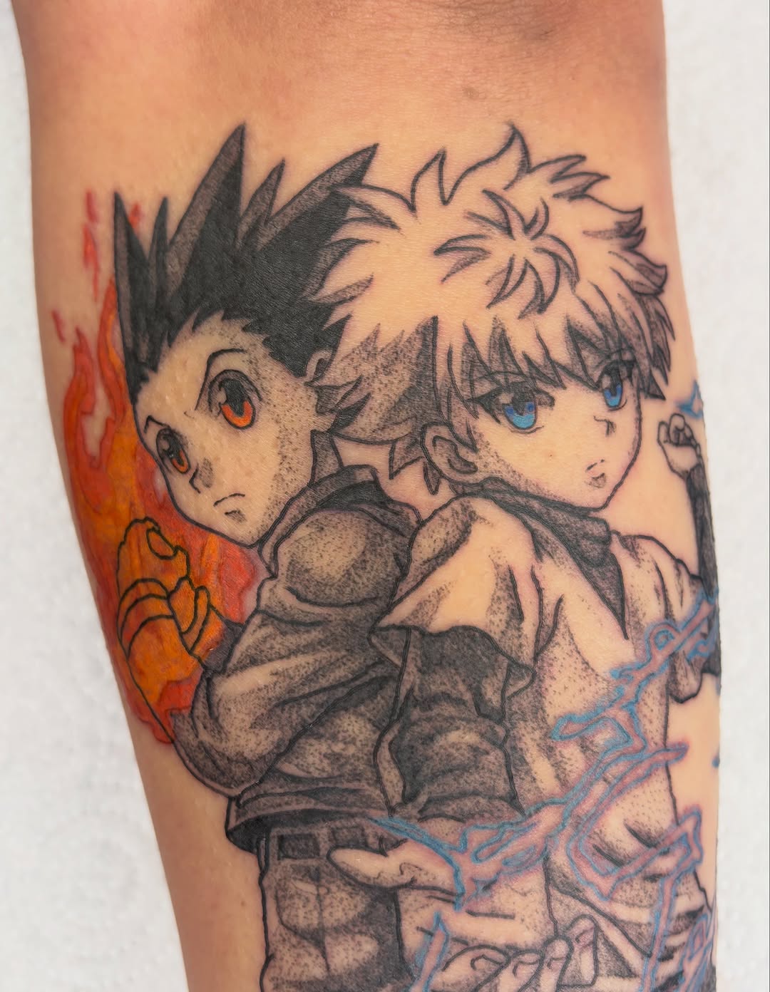 Tattoo by @bobibeanz — anime, dotwork