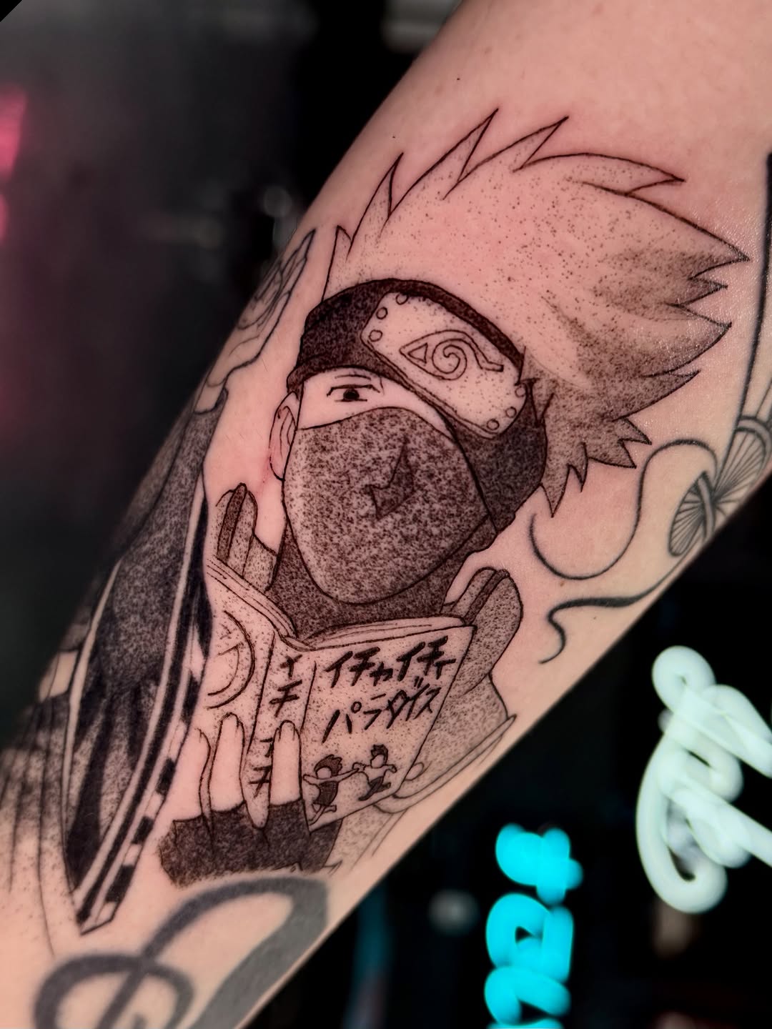 Tattoo by @keybluetattoo — anime, dotwork