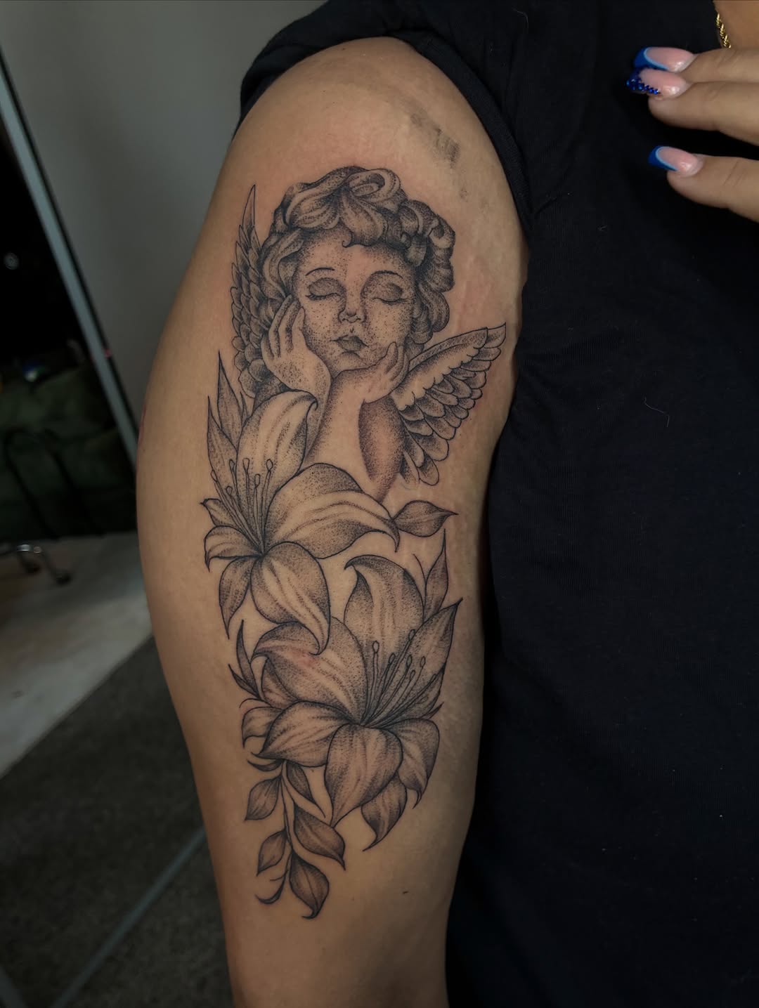 Tattoo by @winniinks — black_and_grey, dotwork