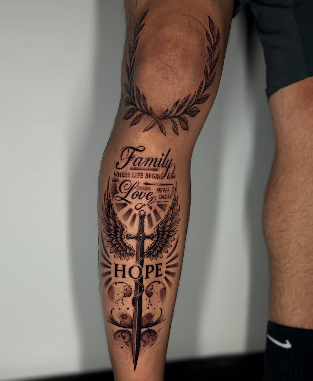 Tattoo by @adrixtatt — lettering_script, black_and_grey