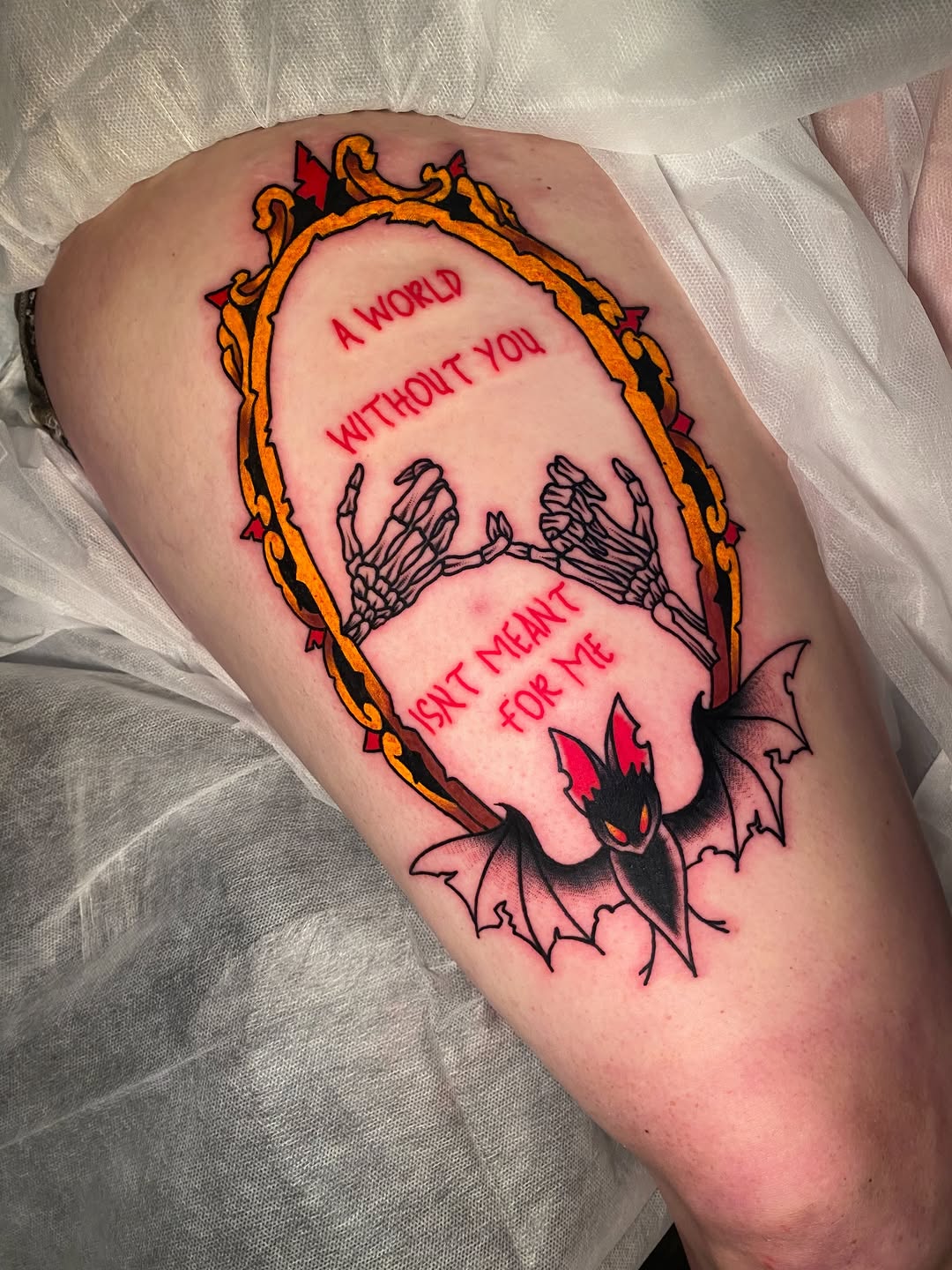 Tattoo by @gunnar_tatts โ lettering_script, new_school