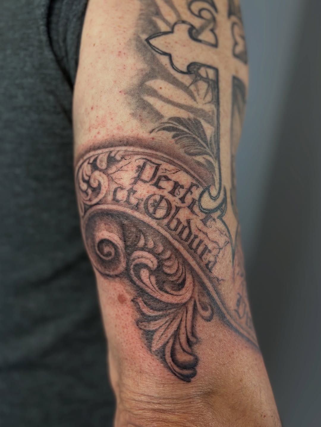 Tattoo by @shortkingtattoo β lettering_script, ornamental