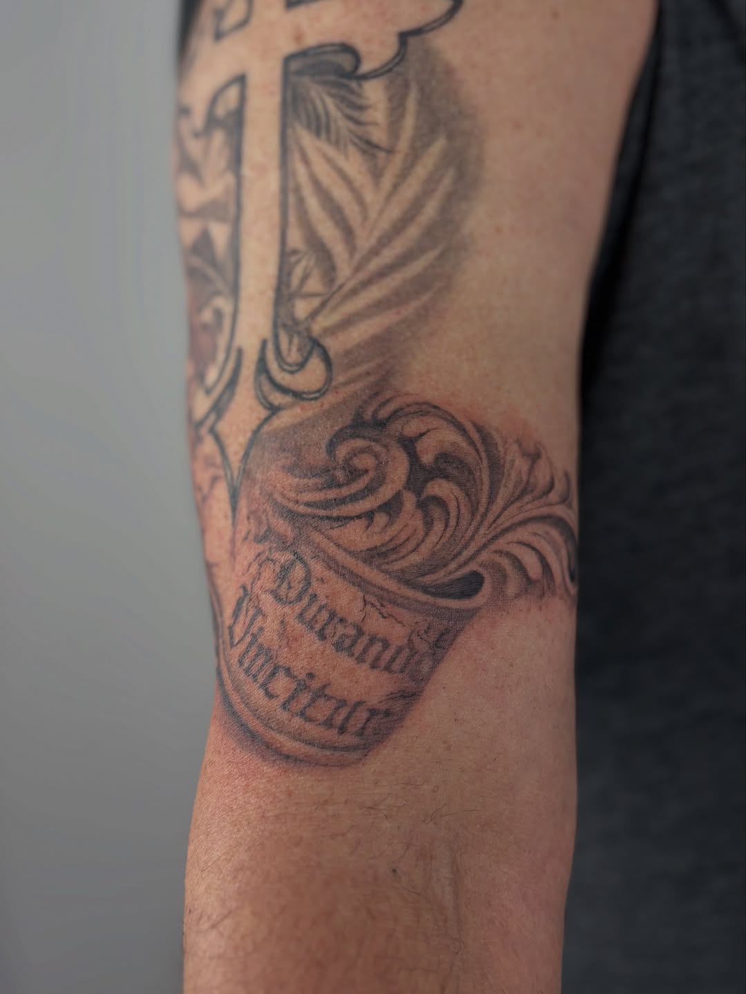 Tattoo by @shortkingtattoo β lettering_script, black_and_grey
