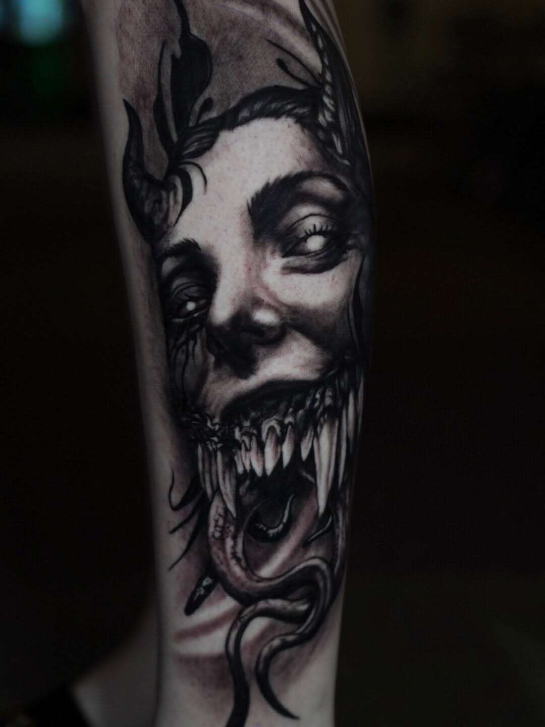 Tattoo by @joe_antonio_tattoos — dark_realism, black_and_grey