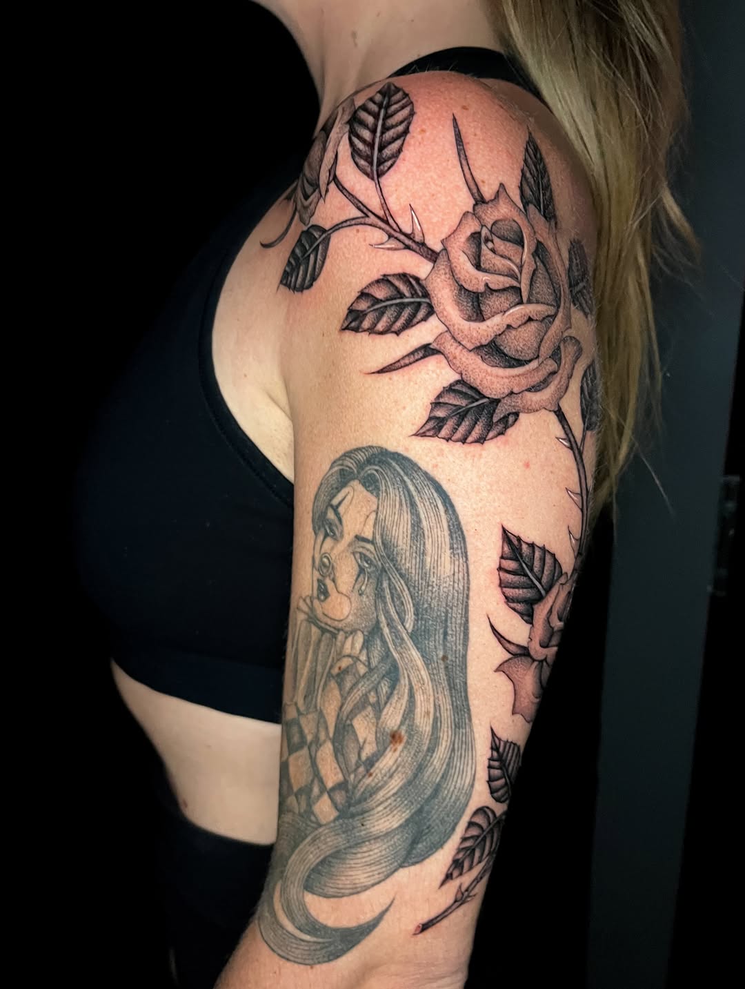 Tattoo by @derosario__ — black_and_grey, realism
