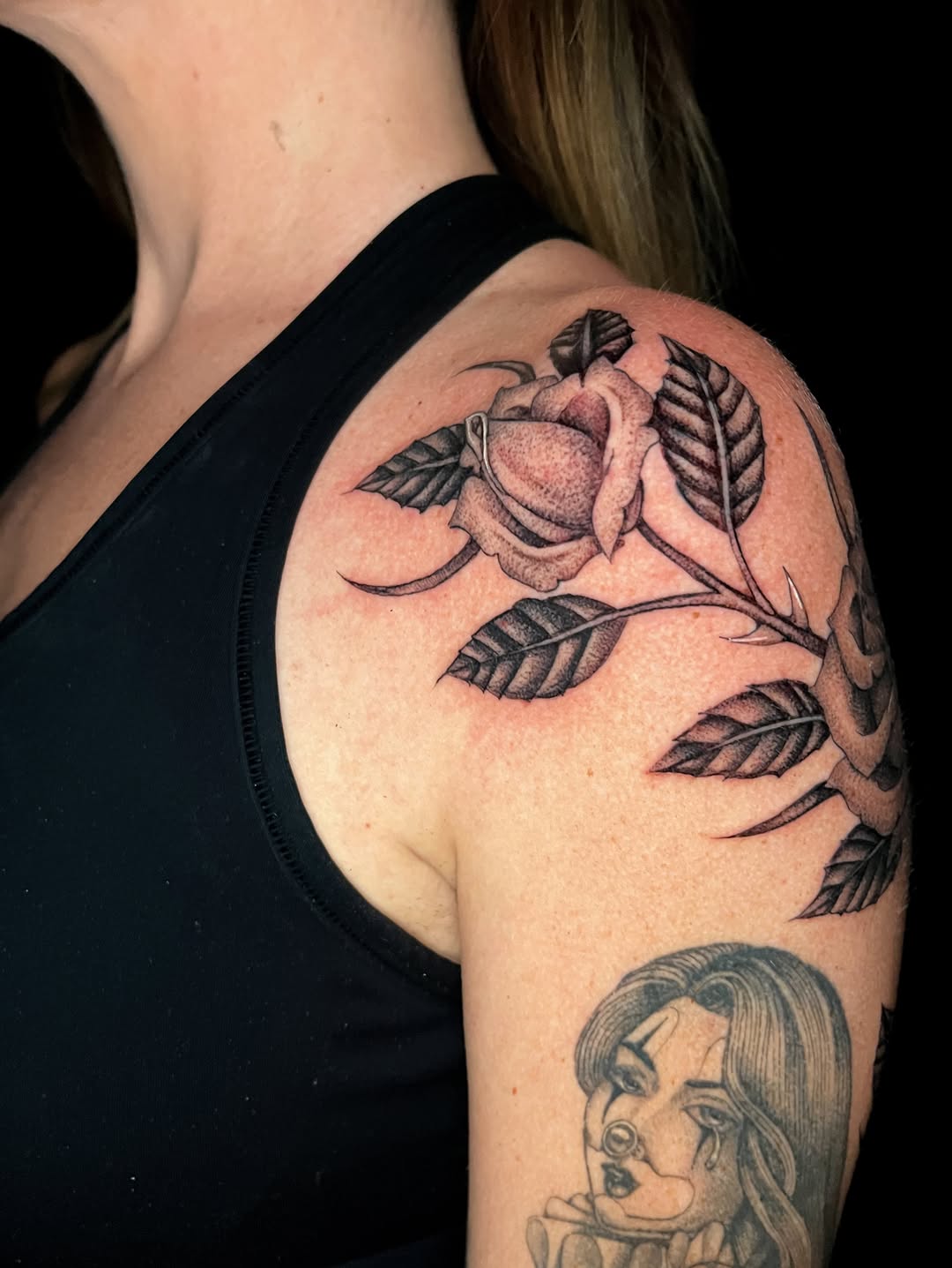 Tattoo by @derosario__ — black_and_grey, realism