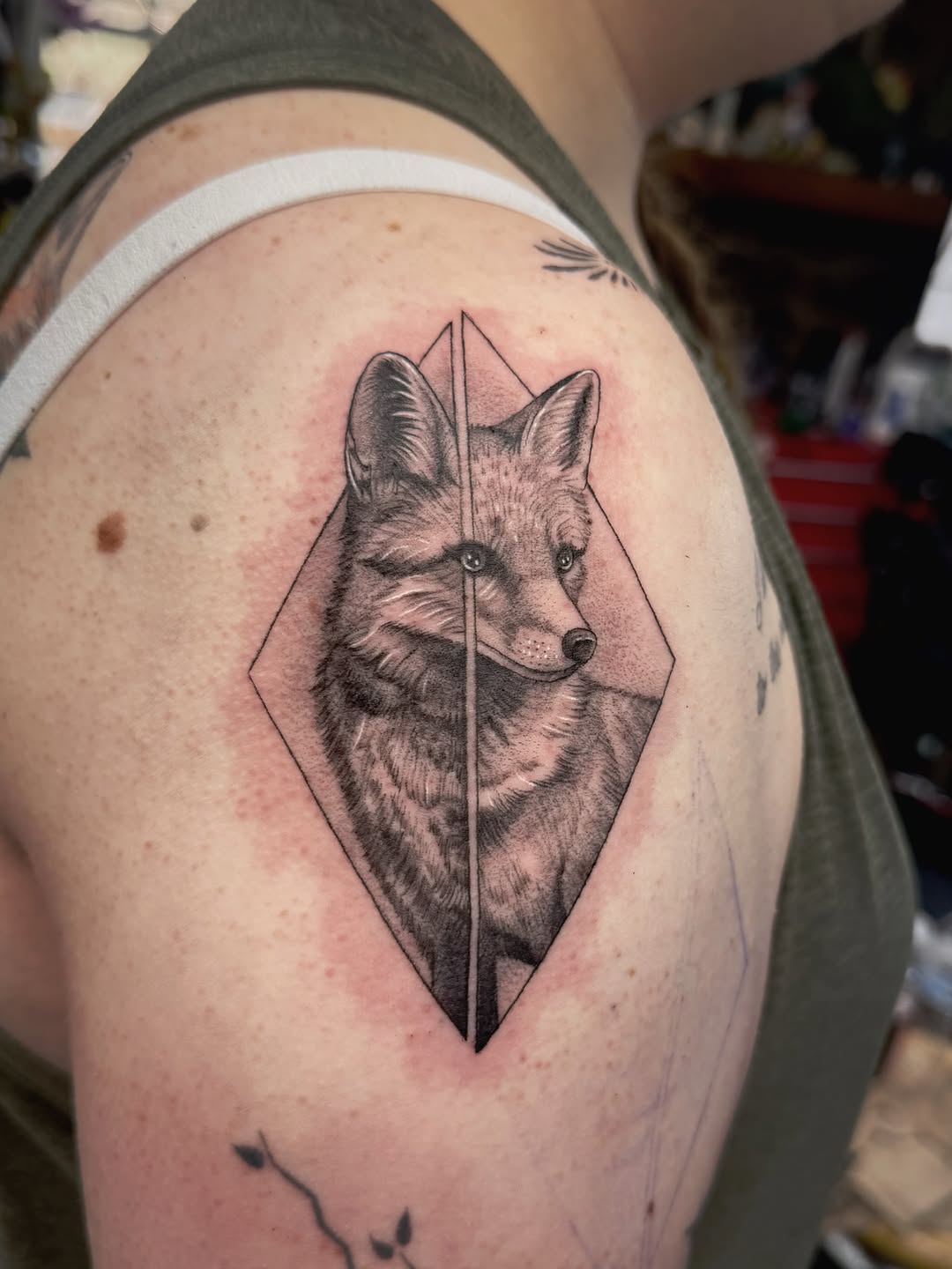 Tattoo by @audreymicheletattoos — realism, black_and_grey
