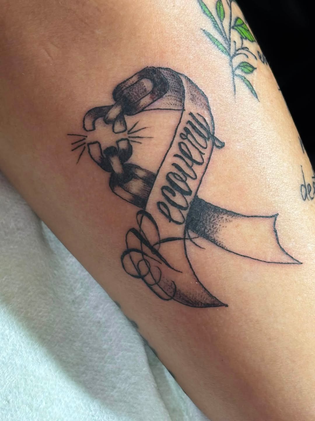 Tattoo by @inked_by_amberkristina — lettering_script, black_and_grey