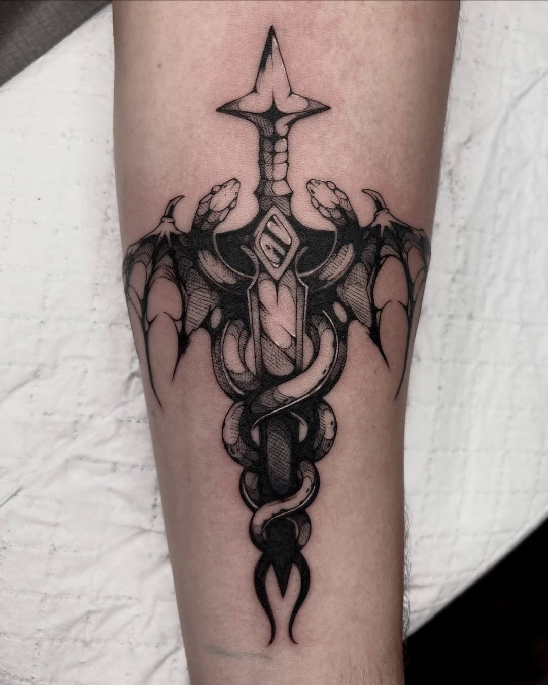 Tattoo by @codeblackink โ black_and_grey, illustrative