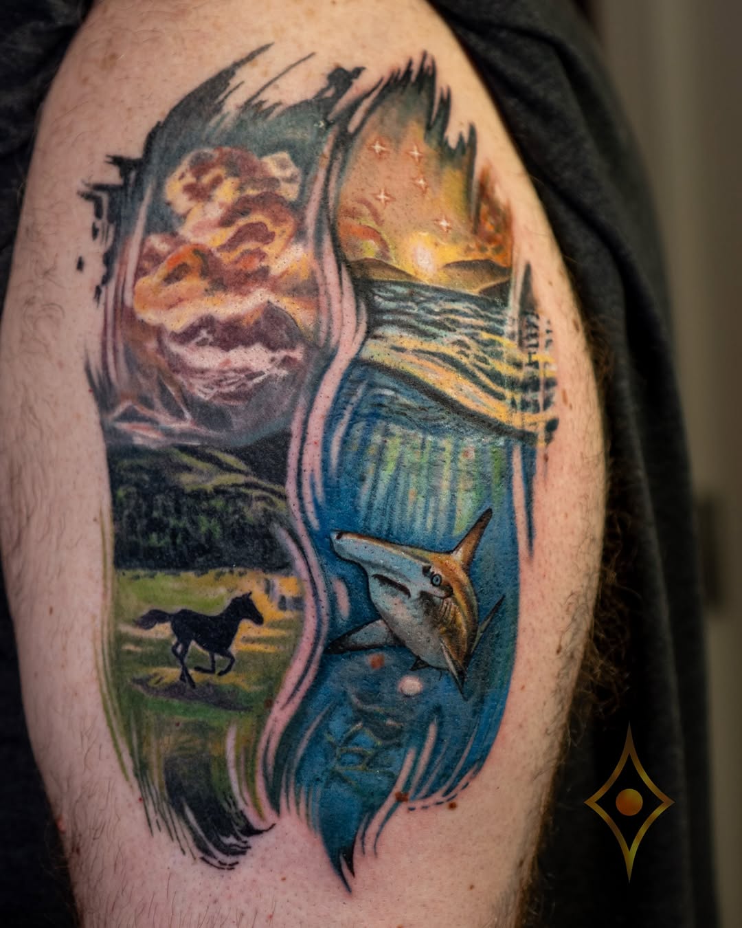 Tattoo by @zol_helios — realism, trash_polka