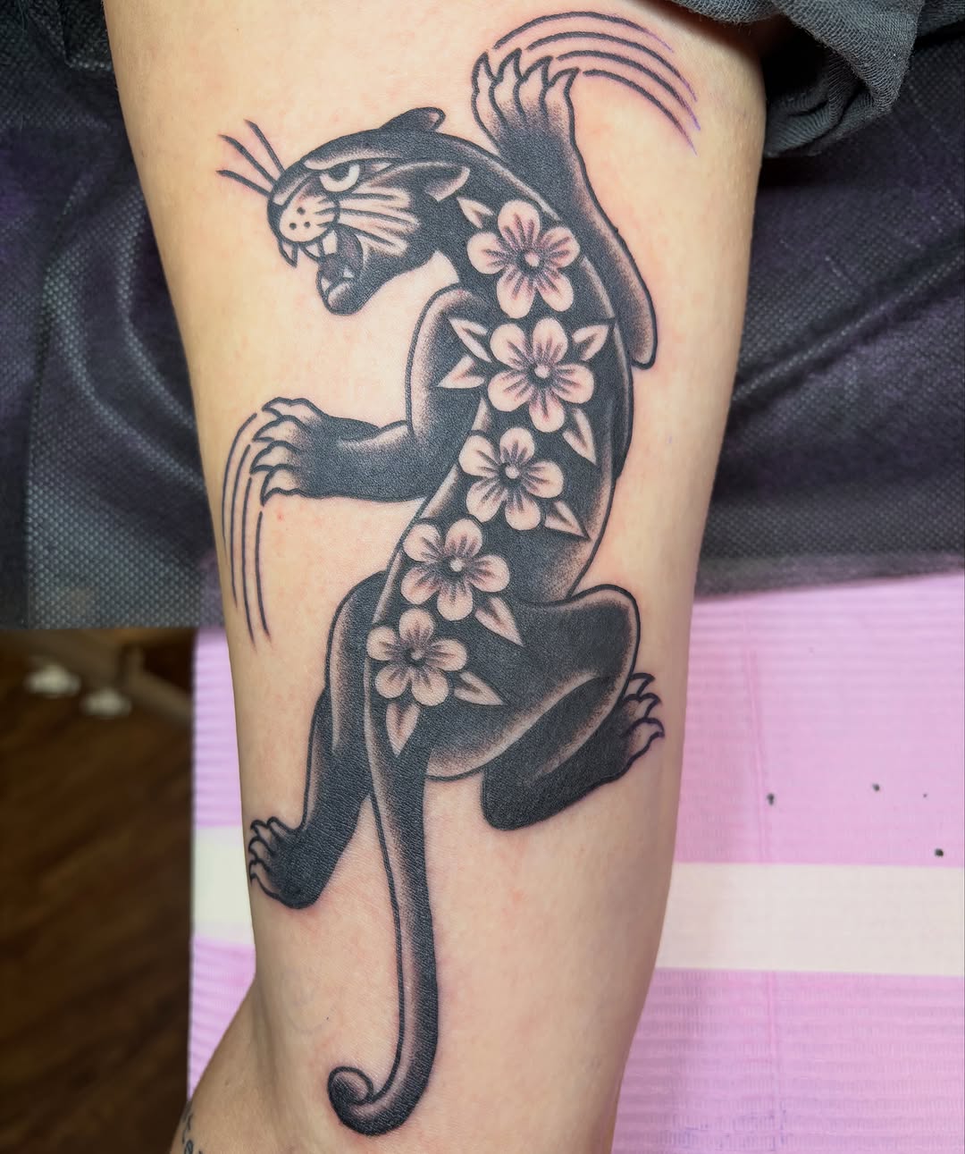 Tattoo by @caitberries — american_traditional, black_and_grey