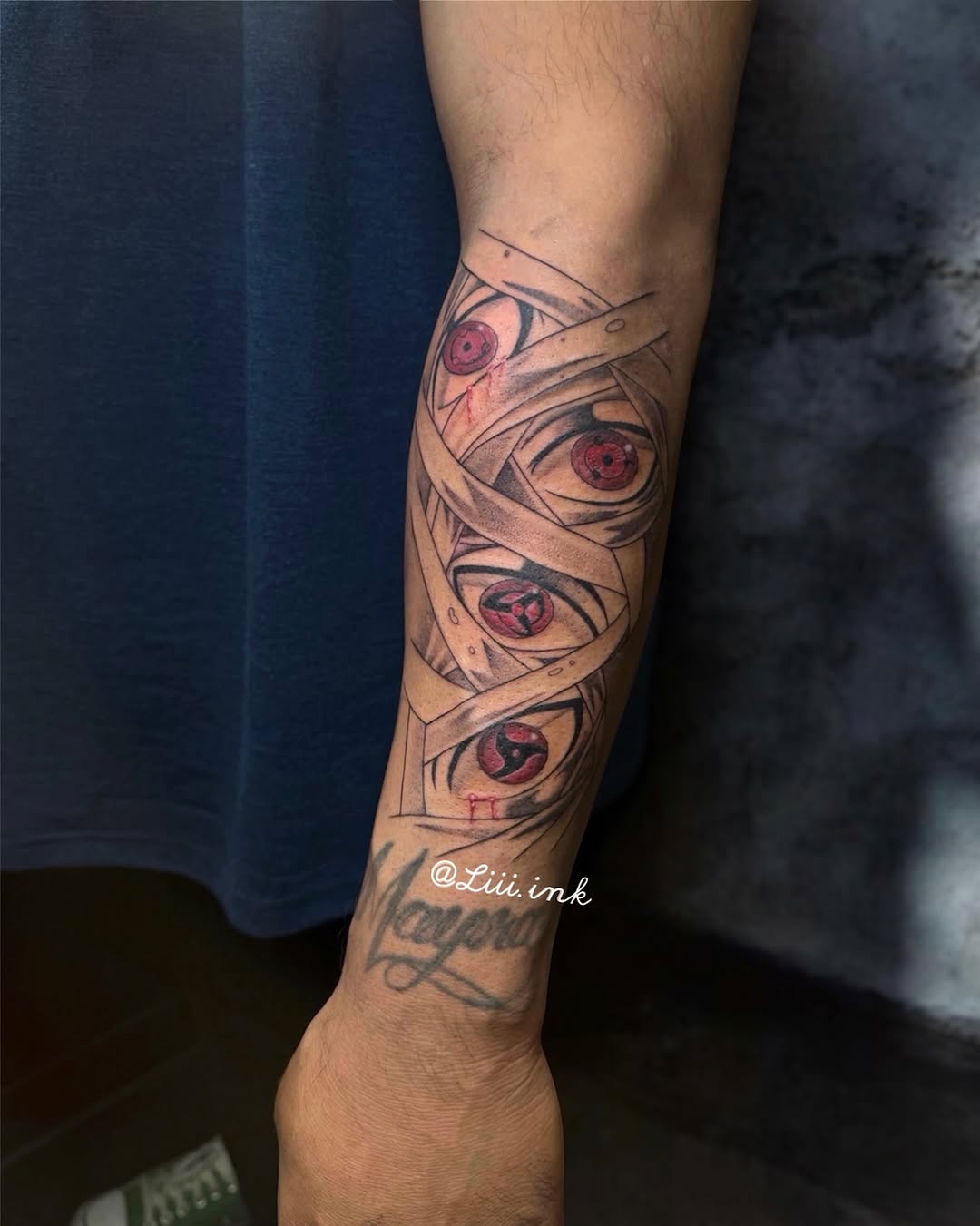 Tattoo by @liii.ink — anime, black_and_grey