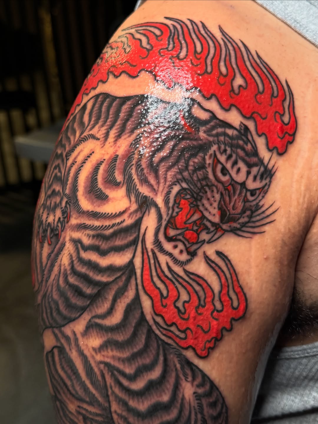 Tattoo by @connalcreates — japanese_irezumi, black_and_grey