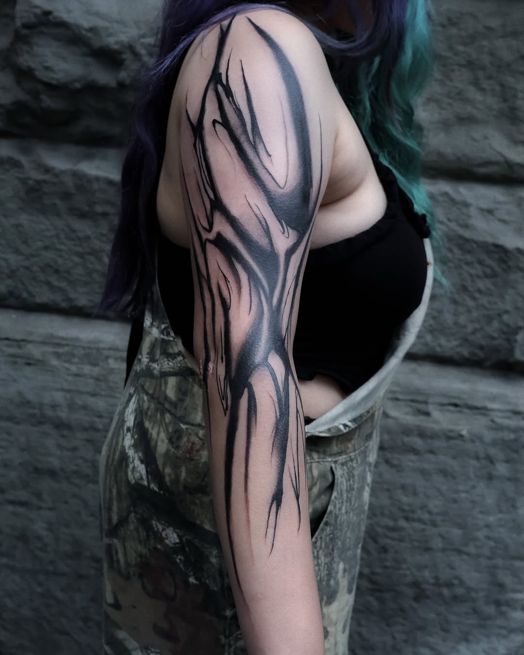 Tattoo by @musoutattoo — blackwork, trash_polka