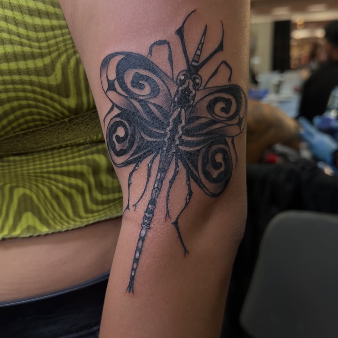 Tattoo by @purplesticky — black_and_grey, ornamental