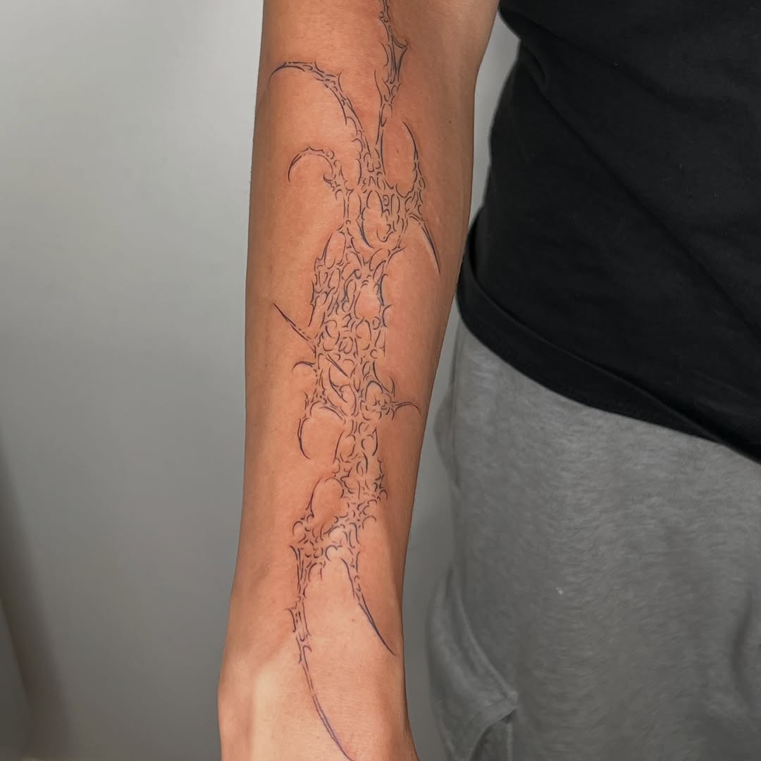 Tattoo by @jusan.tattoos β blackwork, geometric