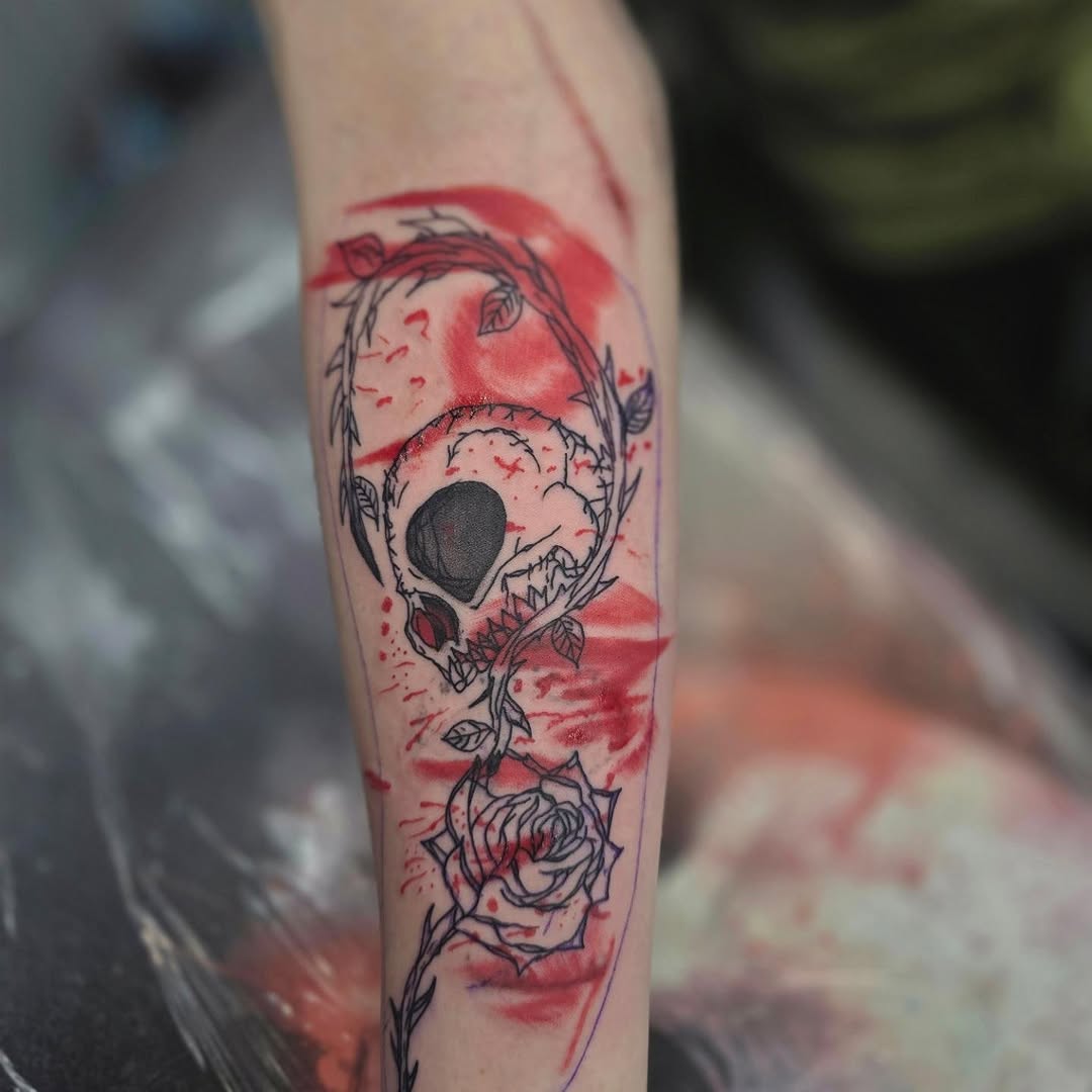 Tattoo by @mike_hambright_tattoos — trash_polka, black_and_grey