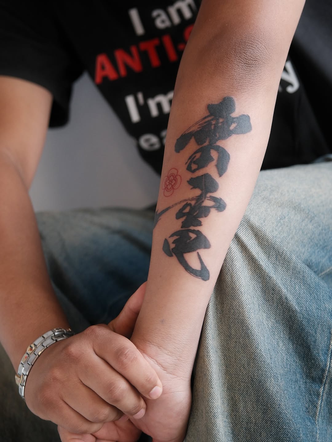 Tattoo by @numbandinked — lettering_script, blackwork