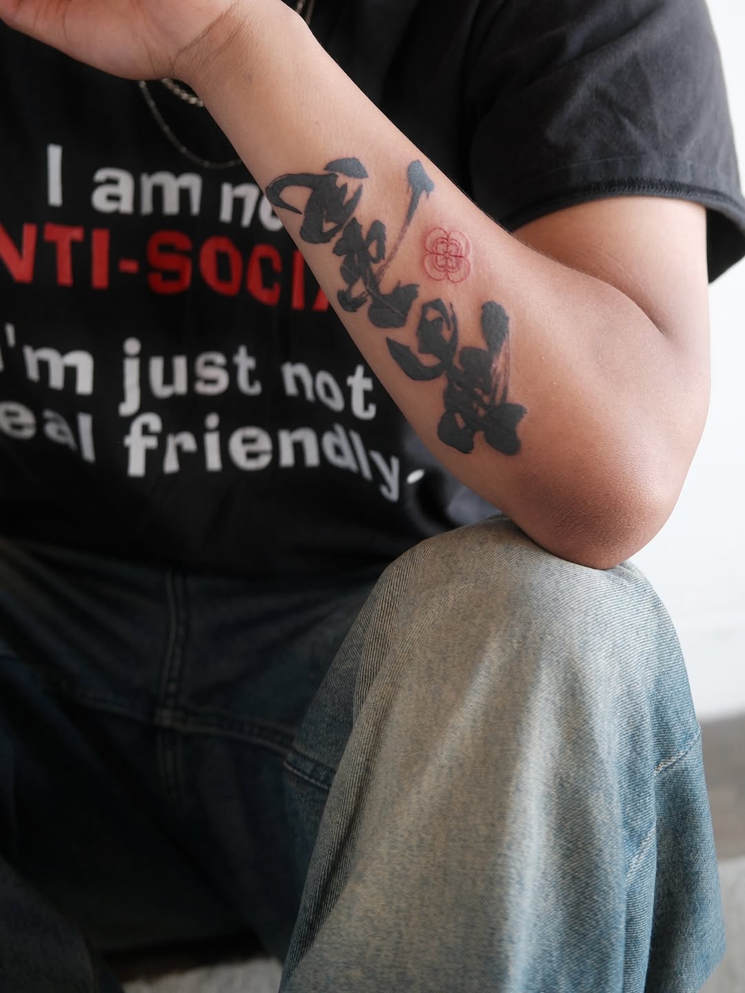 Tattoo by @numbandinked — lettering_script, blackwork