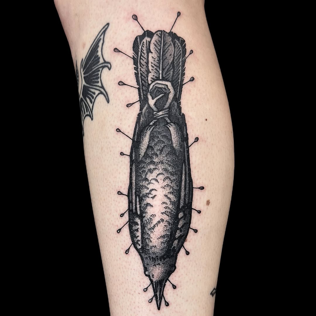 Tattoo by @shiver_beams — black_and_grey, dark_realism