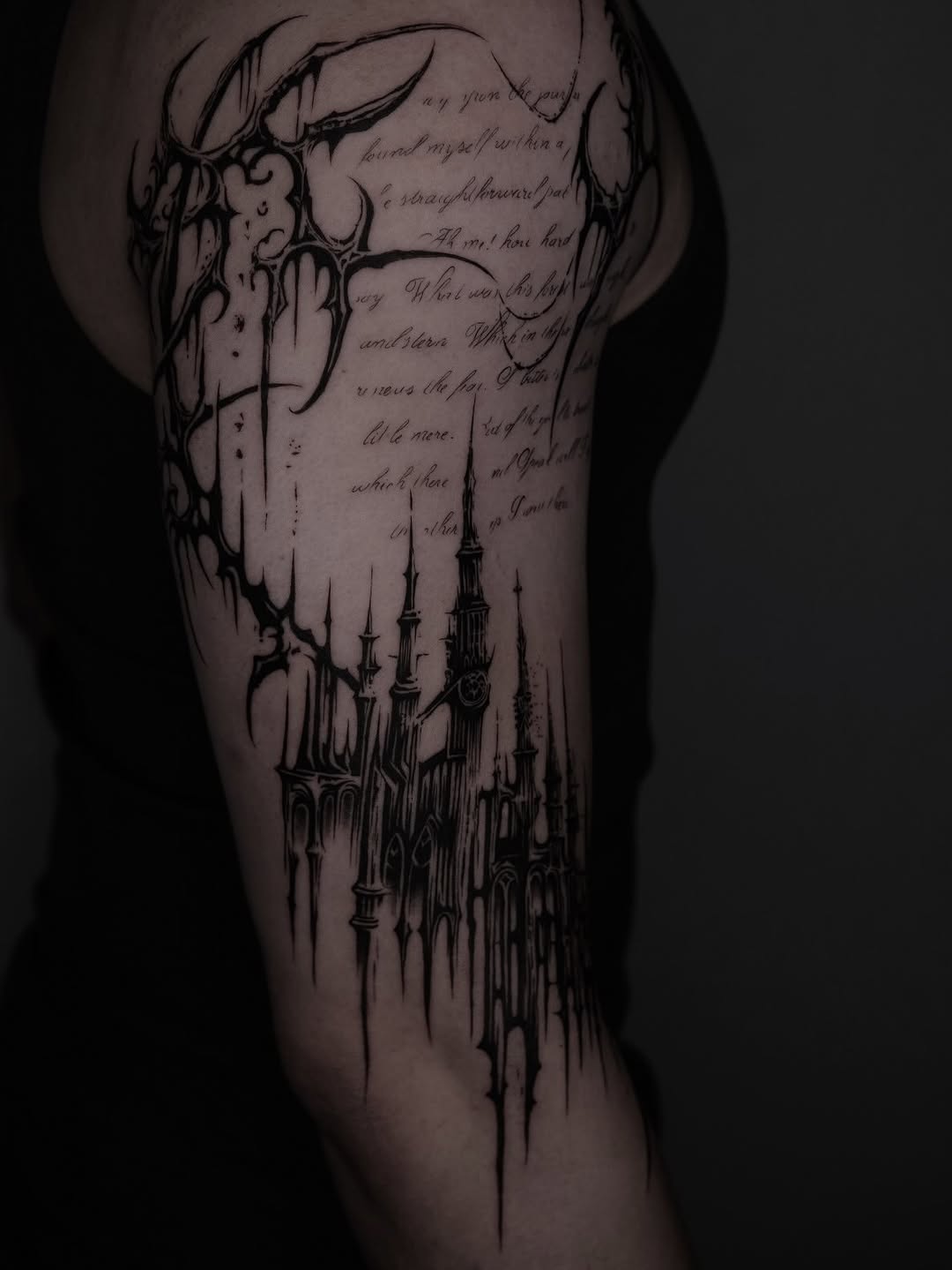 Tattoo by @grxytattoo — blackwork, lettering_script
