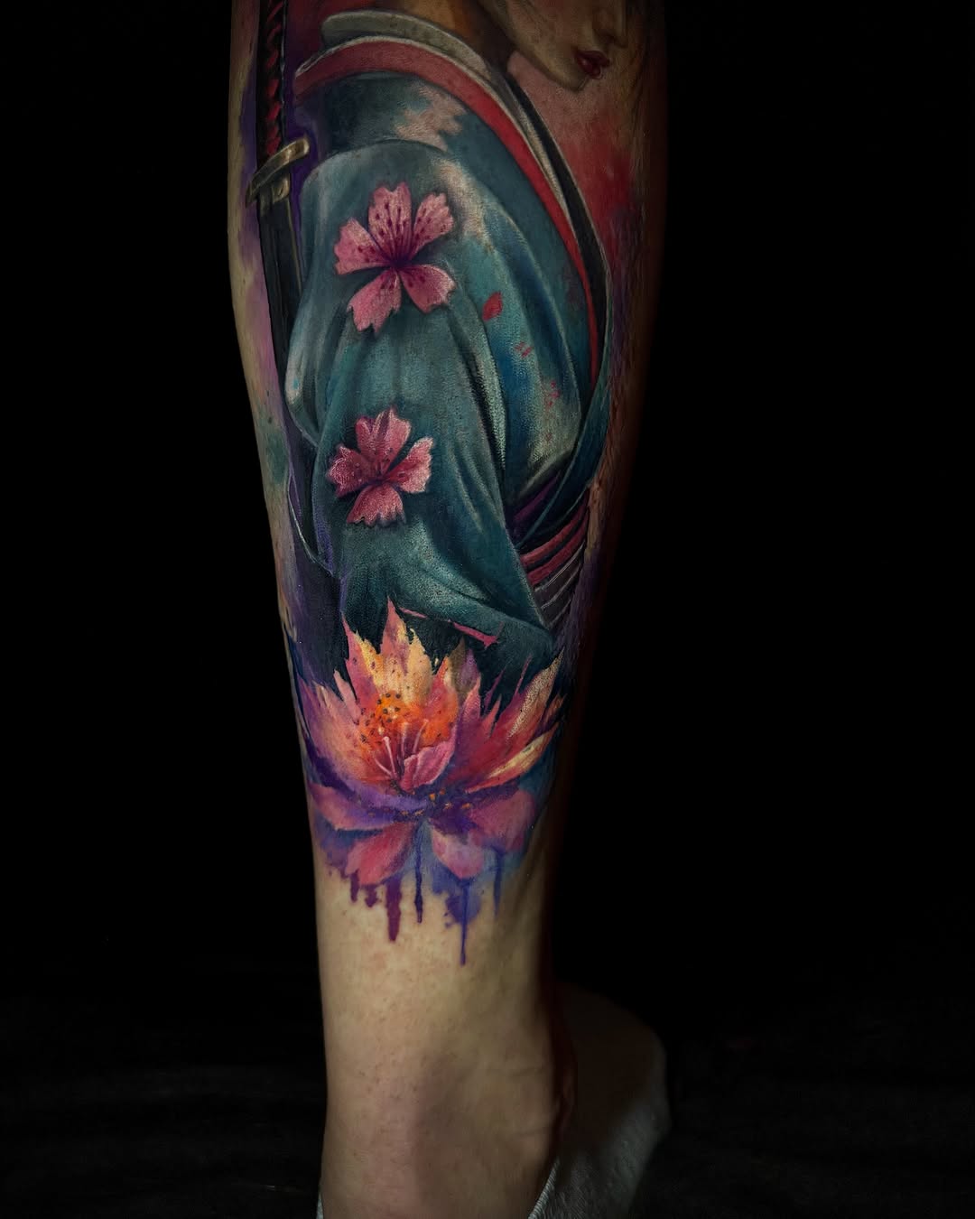 Tattoo by @khludnev_tattoo — realism, watercolor