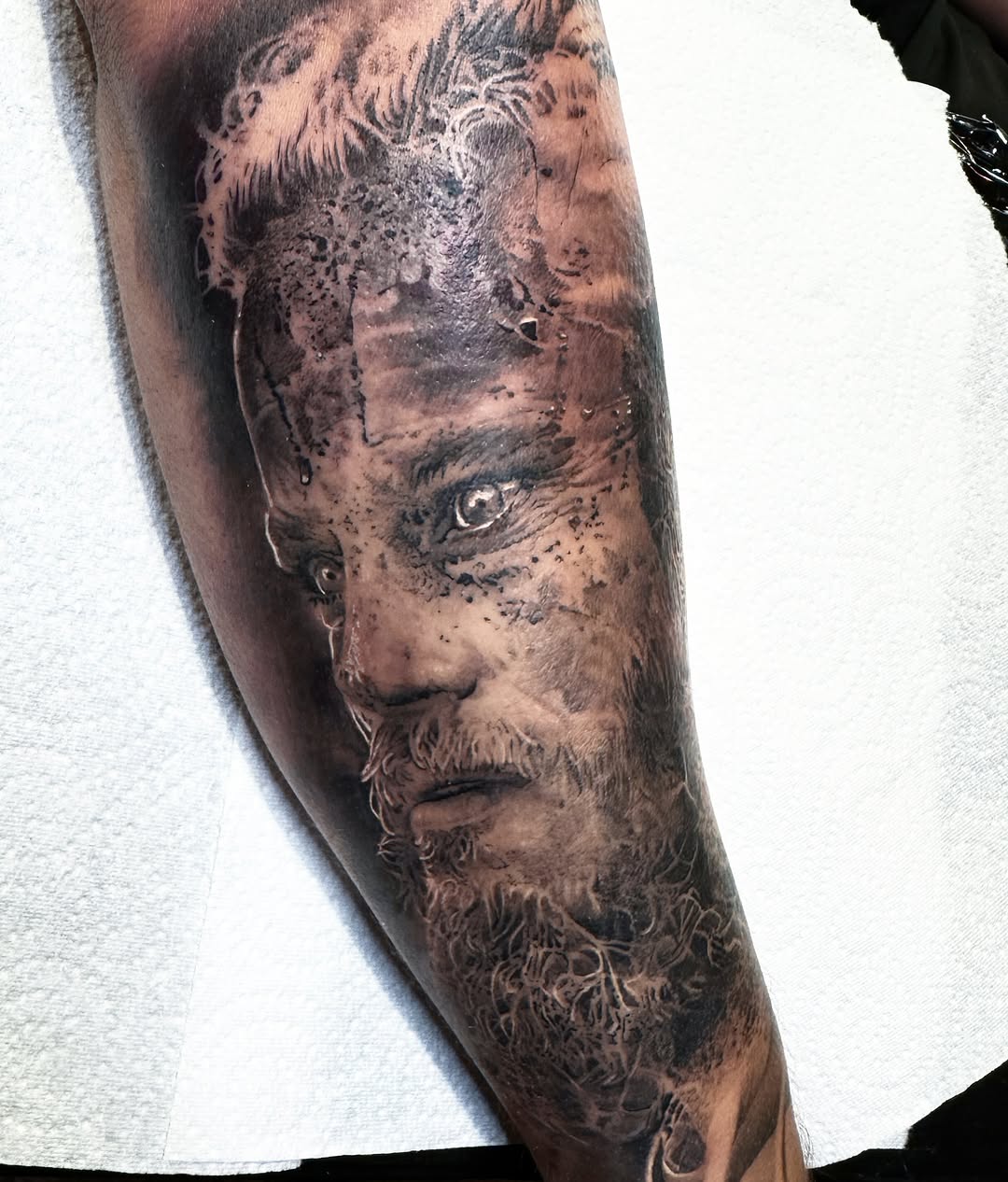 Tattoo by @rikkileetattoo โ realism, black_and_grey