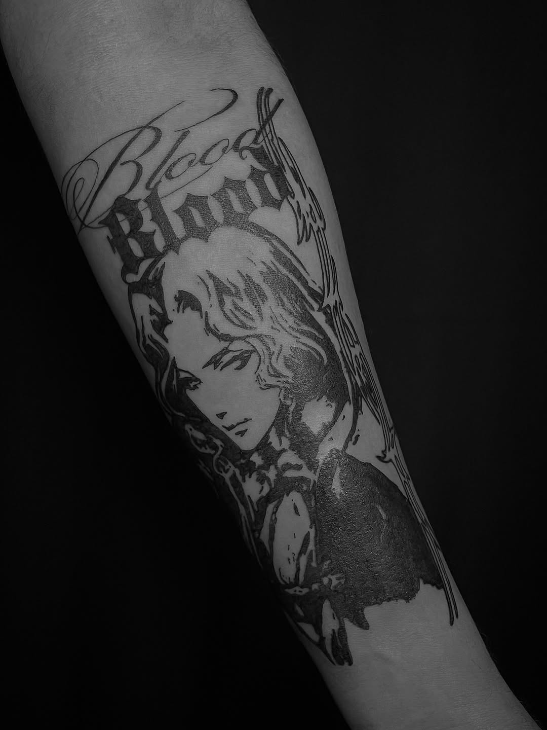Tattoo by @cristytattoo — blackwork, lettering_script