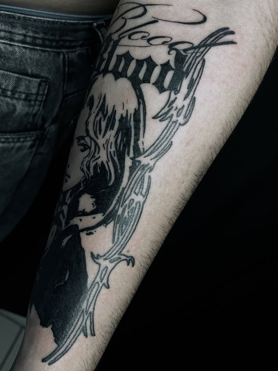 Tattoo by @cristytattoo — blackwork, lettering_script