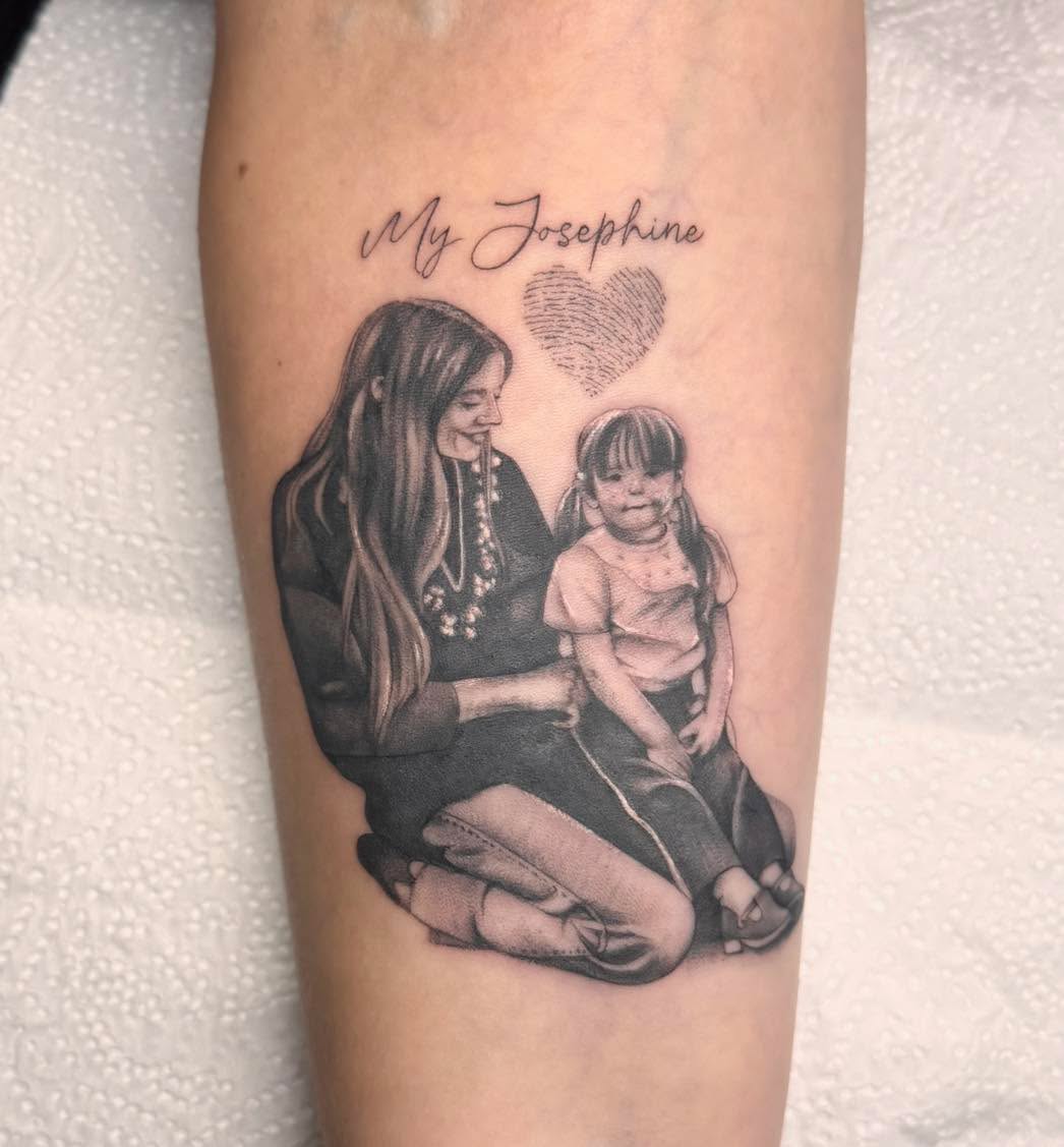Tattoo by @beccasuetattoo โ realism, lettering_script