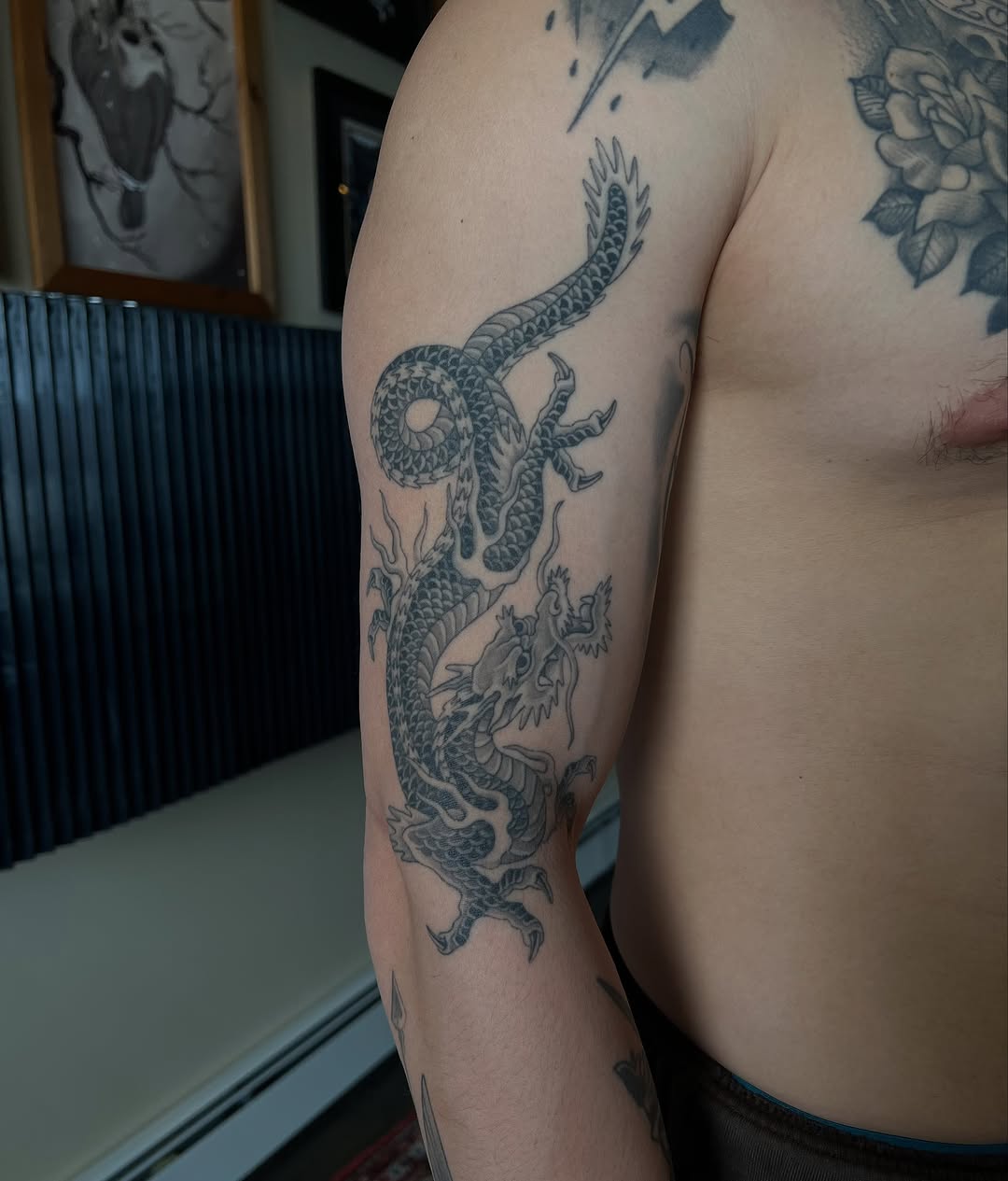 Tattoo by @linahsiaotattoo — japanese_irezumi, black_and_grey