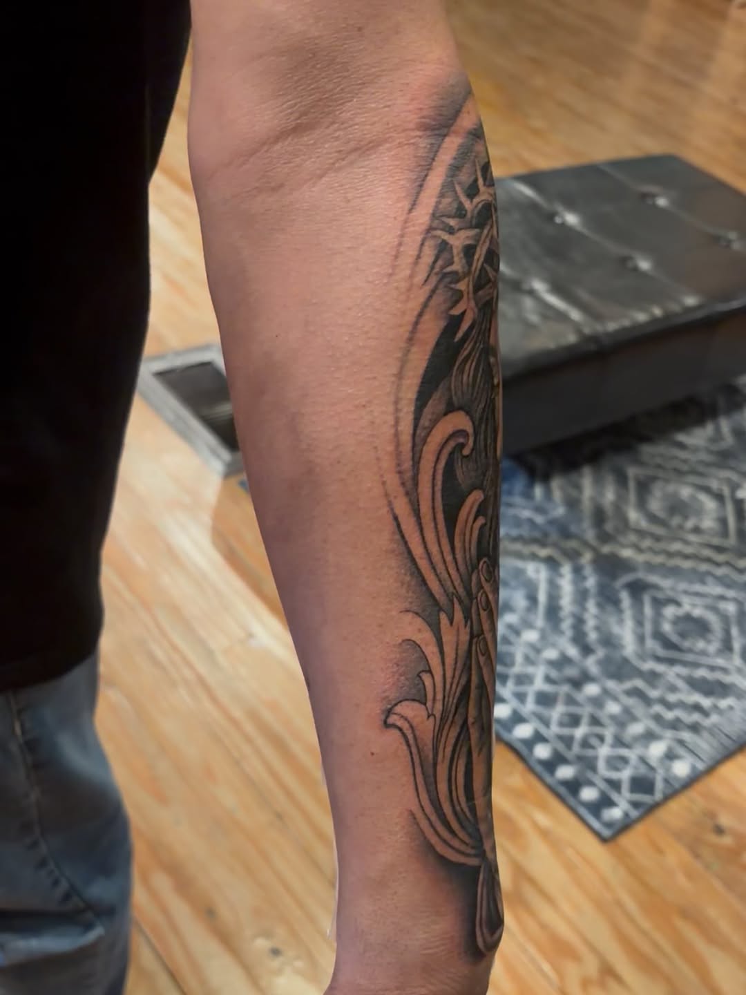 Tattoo by @a5ink — black_and_grey, ornamental