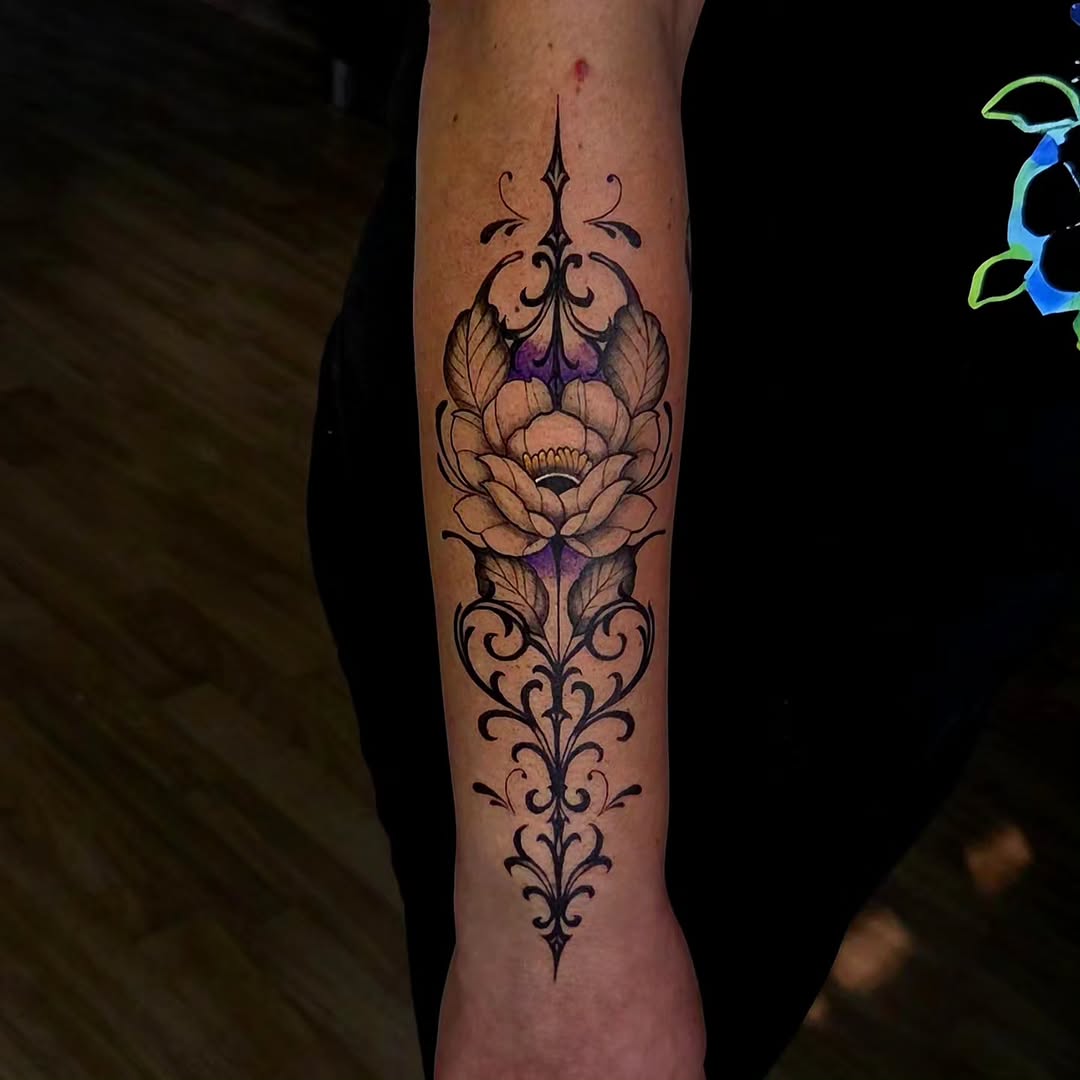 Tattoo by @grimz.ink — fine_line, ornamental