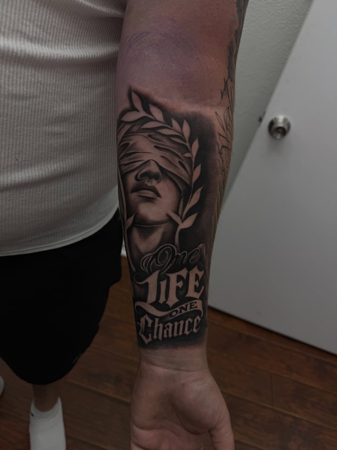 Tattoo by @mvp_tattoos — black_and_grey, lettering_script