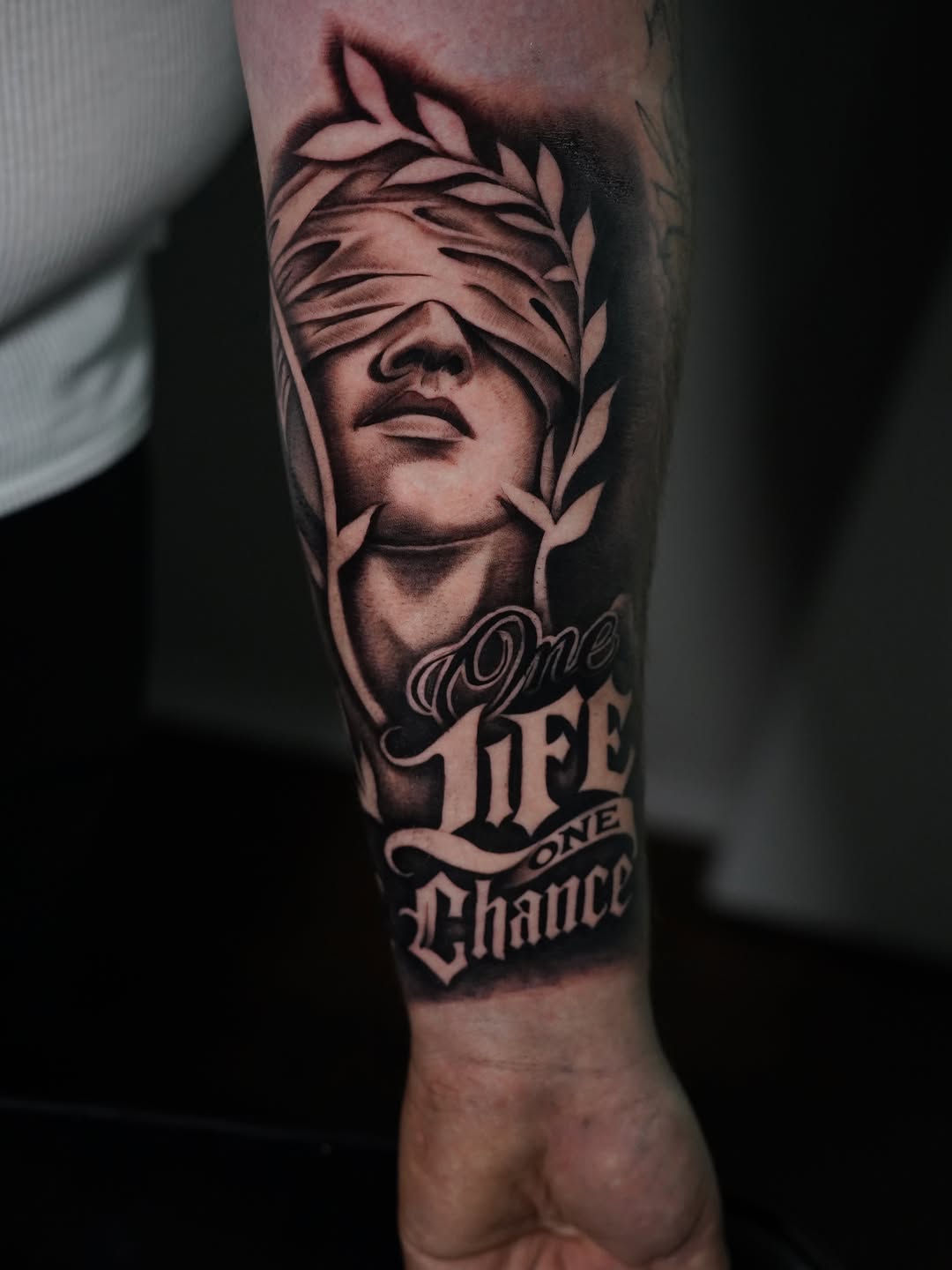 Tattoo by @mvp_tattoos — black_and_grey, lettering_script