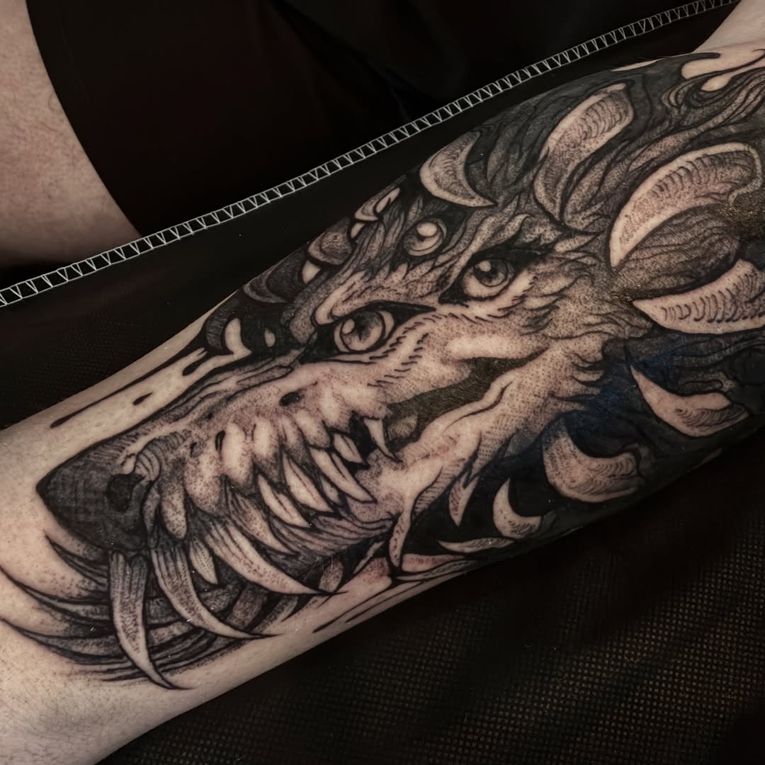 Tattoo by @blackmeddle — black_and_grey, realism