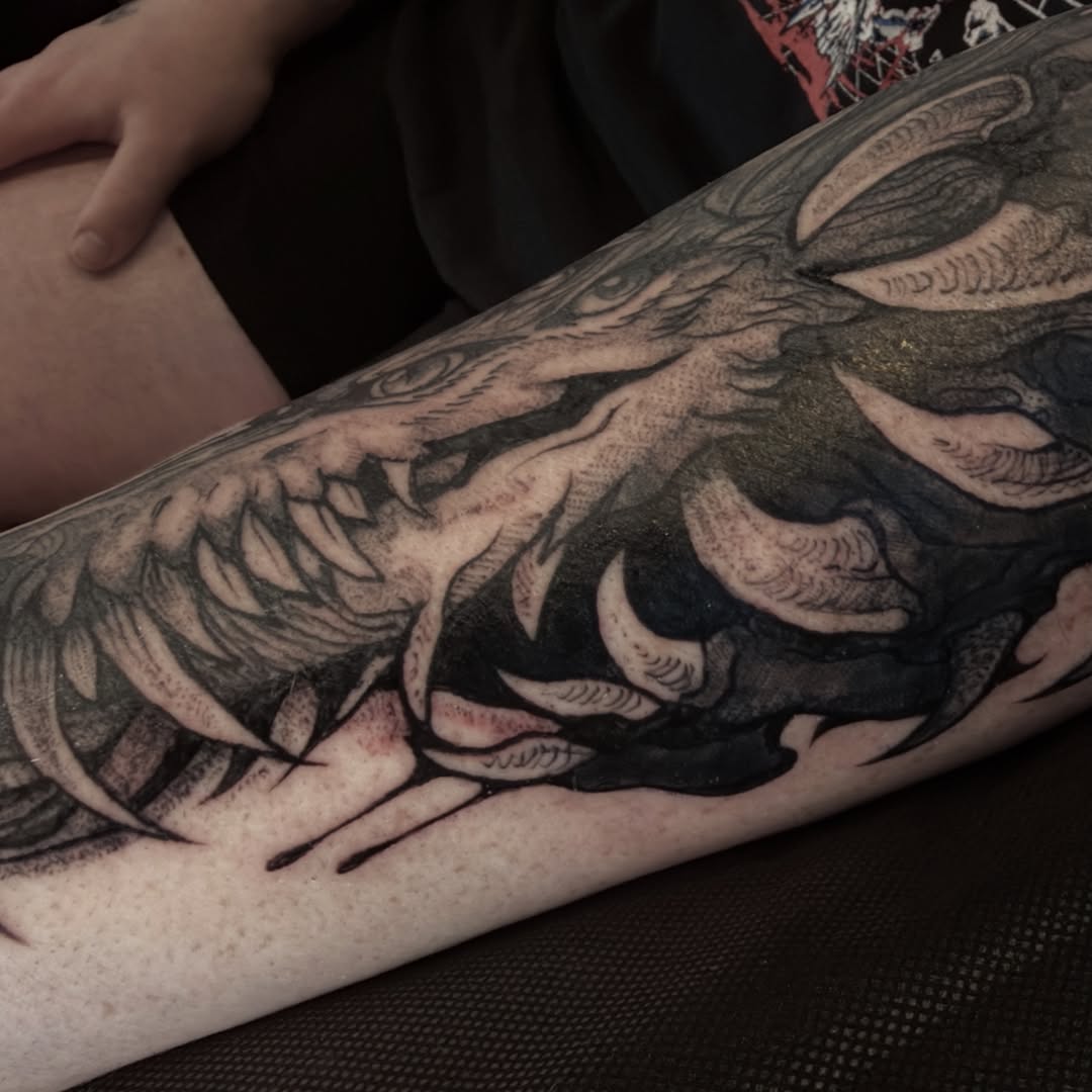 Tattoo by @blackmeddle — black_and_grey, realism