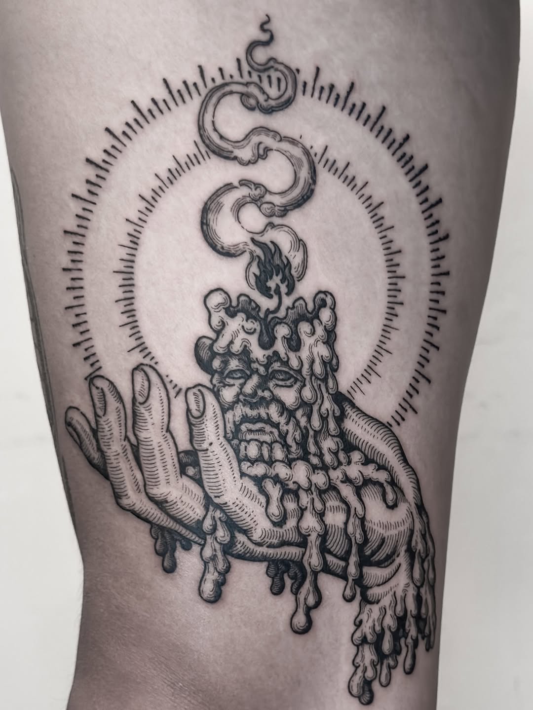 Tattoo by @dokk_vintage — black_and_grey, illustrative