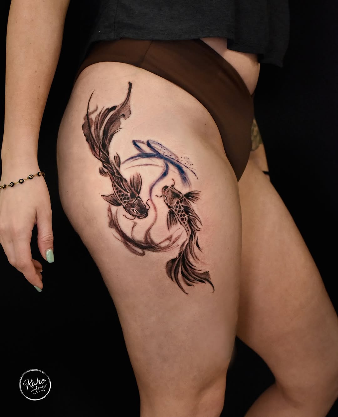 Tattoo by @kahoinkshop — japanese_irezumi, black_and_grey