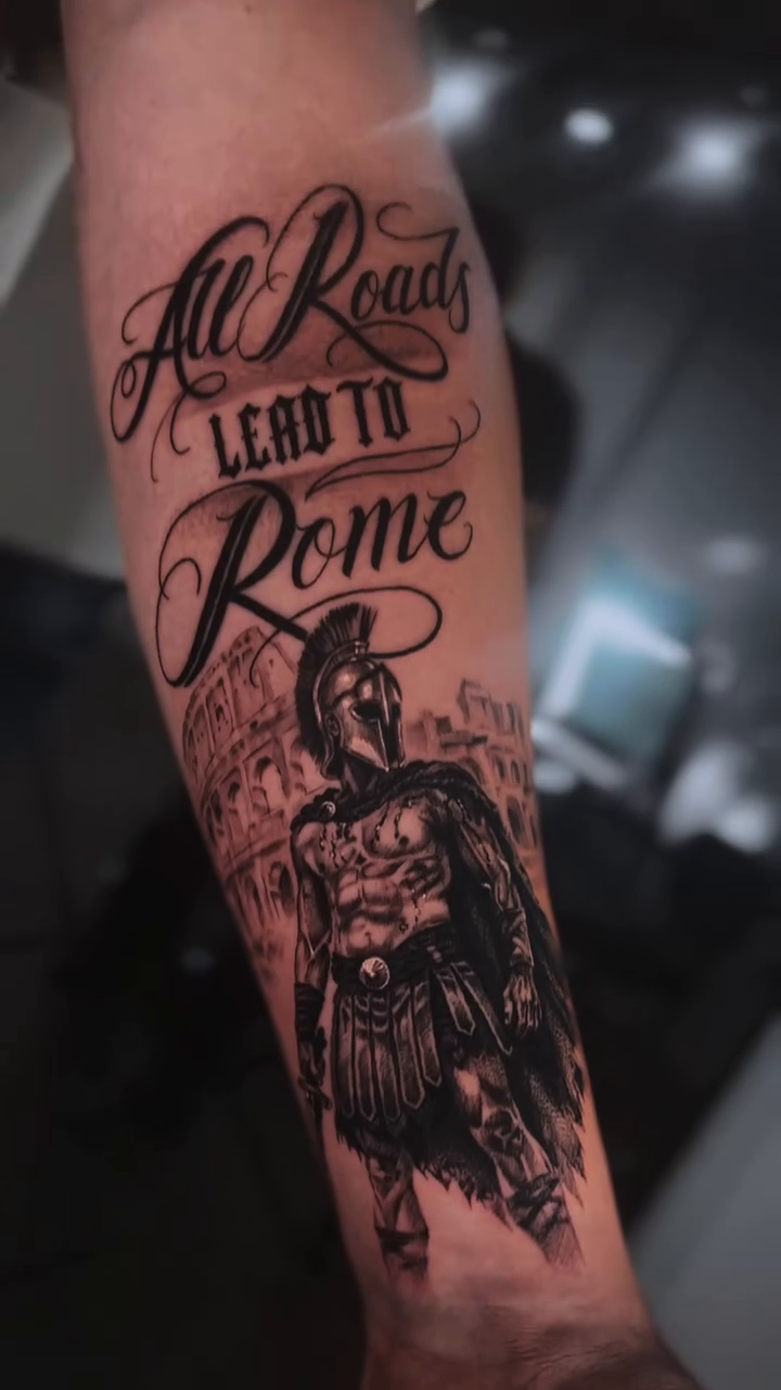 Tattoo by @mitchelkelftattoo — lettering_script, black_and_grey