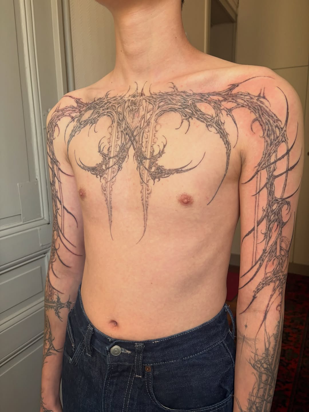 Tattoo by @hesperine.ttt — blackwork, geometric