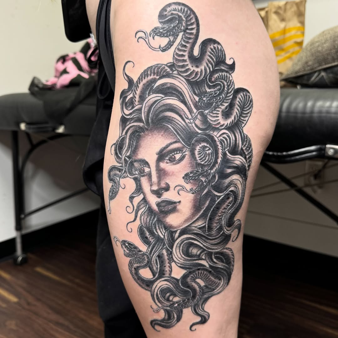 Tattoo by @kyleholttattooer — black_and_grey, realism