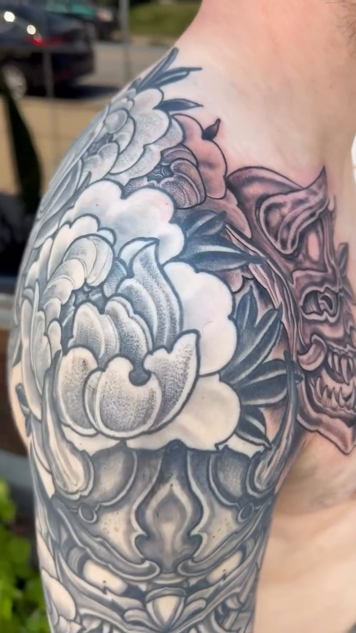 Tattoo by @jbarnett_art — japanese_irezumi, black_and_grey